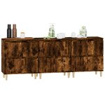 vidaXL Buffets 3 Pièces chêne fumé 60x35x70 cm bois d'ingénierie