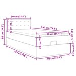 vidaXL Cadre de lit ottoman avec matelas noir 90x190 cm velours