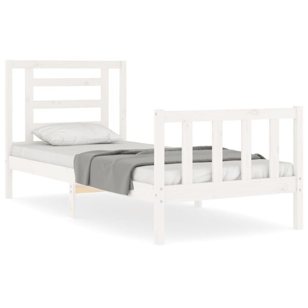 vidaXL Cadre de lit sans matelas blanc bois de pin massif
