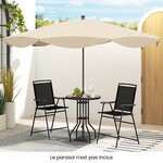 Bistrot pour patio 3 pièces table et chaises pliantes de bar de jardin avec plateau de table dpc trou pour parasol et repose-pieds 20_0007921