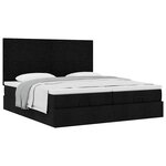 VidaXL Cadre de lit ottoman avec matelas noir 160x200 cm tissu
