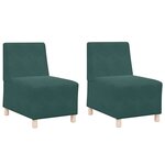 vidaXL Unité de Sofa Modulaire Sans Accoudoirs 2 Pièces Vert foncé