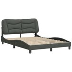 vidaXL Cadre de lit avec LED sans matelas Hvar gris foncé 120x200 cm tissu