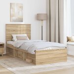 vidaXL Cadre de lit Sonoma 90 x 190 cm Bois de pin massif
