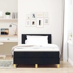 vidaXL Lit à ressorts avec matelas Noir 120 x 190 cm tissu