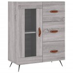 vidaXL Buffet haut Sonoma gris 69 5x34x180 cm Bois d'ingénierie