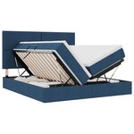 vidaXL Lit de Rangement avec tête de lit Bleu 180 x 200 cm Tissu