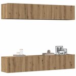 vidaXL Meubles TV muraux 4 Pièces chêne artisanal bois d'ingénierie