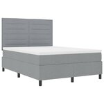 vidaXL Lit à ressorts avec matelas Gris clair 140 x 190 cm tissu