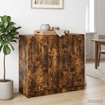 vidaXL Buffet Chêne fumé 89 x 34 5 x 77 cm Bois d'ingénierie