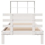 vidaXL Lit bibliothèque sans matelas blanc 90x190cm bois de pin massif