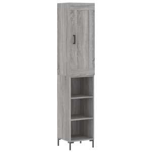 vidaXL Buffet haut Sonoma gris 34 5x34x180 cm Bois d'ingénierie