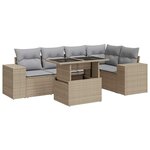vidaXL Salon de jardin avec coussins 6 Pièces beige résine tressée