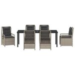 vidaXL Ensemble de salle à manger pour jardin 7 Pièces Gris clair