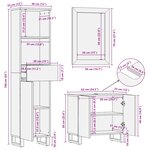 vidaXL Ensembles de salle de bain 3 Pièces Naturel Bois de mangue massif
