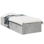 vidaXL Cadre de lit gris béton 90x190 cm bois d'ingénierie