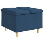 vidaXL Pouf de rangement avec coussin Bleu 60 x 60 x 45 cm tissu