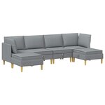 vidaXL Canapé modulaire avec rangement 6 pc Gris clair Tissu