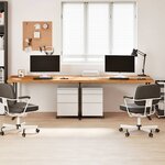 vidaXL Dessus de bureau marron clair bois chêne massif rectangulaire