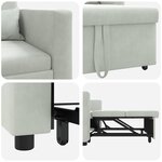 vidaXL Canapé-lit escamotable simple Gris clair 90 x 165 x 87 cm