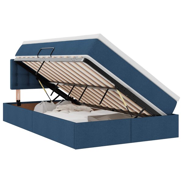 vidaXL Lit avec rangement et matelas Bleu 120 x 200 cm Velours