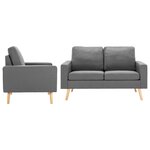vidaXL Ensemble de canapés 2 Pièces Tissu Gris clair