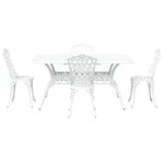 vidaXL Ensemble de Salle à Manger de Jardin 5 Pièces en Aluminium Blanc