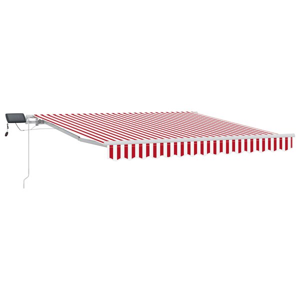 vidaXL Auvent manuel retractable avec LED rouge et blanc 300x250 cm