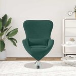 vidaXL Fauteuil œuf Vert foncé 63 x 73 x 90 cm Velours