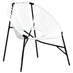 vidaXL Lot de 3 Chaise de jardin noir et blanc résine tressée