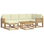 vidaXL Ensemble de canapés d'extérieur 7 pc Blanc et crème