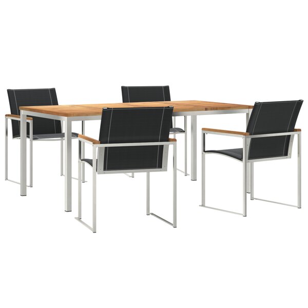 Ensemble de salle à manger de jardin 5 pièces en bois d'acacia vidaXL