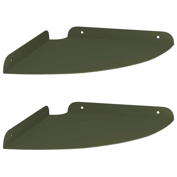 vidaXL Étagère flottante avec étagère 2 Pièces Vert olive 24 x 24 x 2 cm