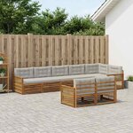vidaXL Ensemble de canapés d'extérieur 8 Pièces Naturel et gris clair