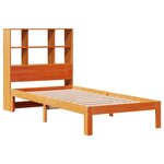 vidaXL Lit bibliothèque sans matelas cire marron 100x200 cm pin massif