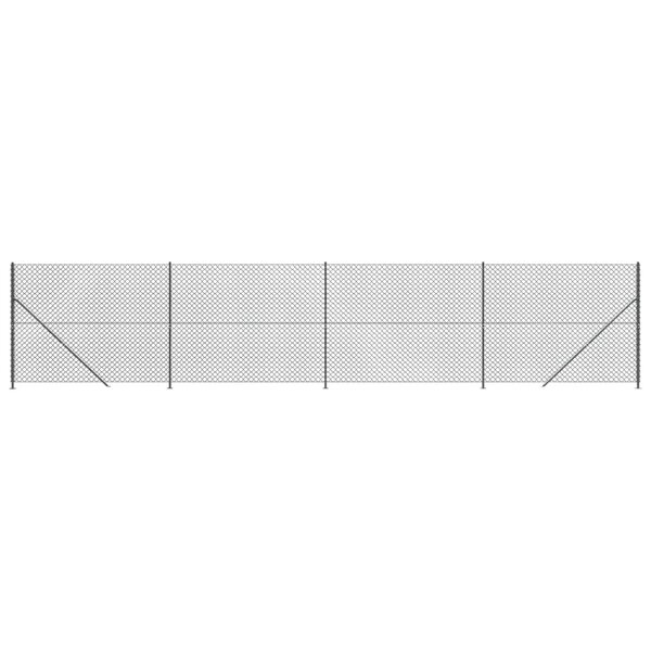 vidaXL Clôture à mailles losangées avec bride anthracite 1 8x10 m