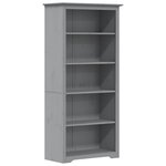vidaXL Bibliothèque BODO gris 82x40x173 cm bois pin massif 5 niveaux