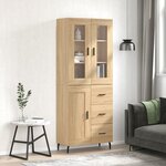 vidaXL Buffet haut Chêne sonoma 69 5x34x180 cm Bois d'ingénierie