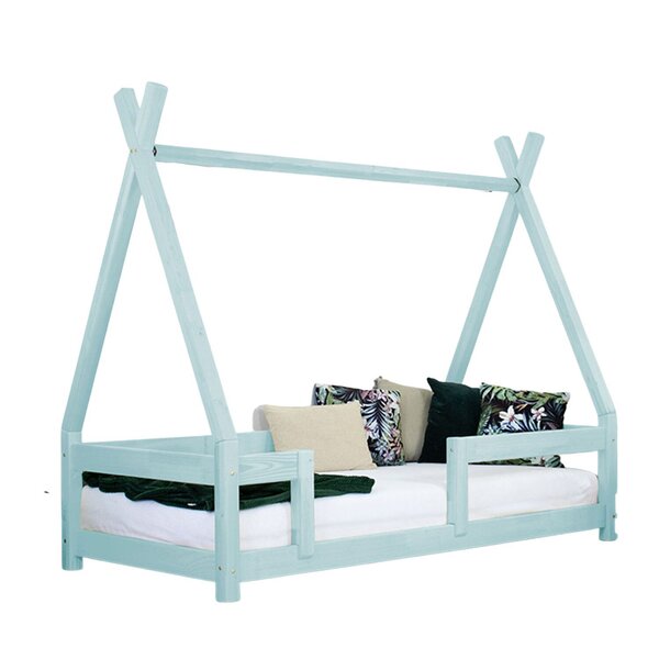 Lit cabane enfant NAKANA 140 x 200 bleu clair