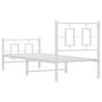 vidaXL Cadre de lit métal sans matelas avec pied de lit blanc 75x190cm