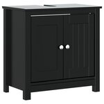 vidaXL Meubles de salle de bain 3 Pièces BERG noir bois de pin massif