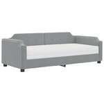 vidaXL Lit de jour avec matelas gris clair 90x200 cm tissu
