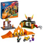 Lego 60293 city l'aire d'entraînement des cascadeurs  rampes  cage araignées et moto rétrofriction  jouet pour enfants +5 ans