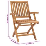 vidaXL Chaises de jardin lot de 2 et coussins crème Bois teck massif