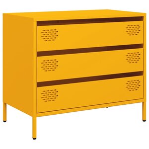 vidaXL Buffet jaune moutarde 68x39x58 5 cm acier laminé à froid