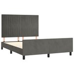 vidaXL Cadre de lit sans matelas gris foncé 140x190 cm velours
