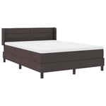 vidaXL Lit boxspring avec matelas Marron foncé 140 x 190 cm
