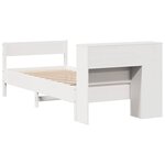 vidaXL Lit bibliothèque sans matelas blanc 90x200cm bois de pin massif