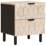 vidaXL Cabinet de chevet avec tiroir 2 Pièces Blanc 40 x 33 x 46 cm