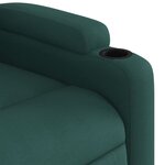 vidaXL Fauteuil inclinable de massage vert foncé tissu